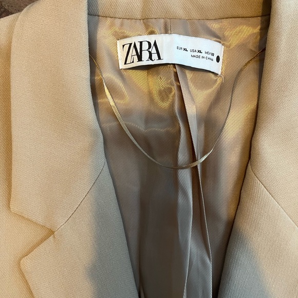 ZARA STRAIGHT CUT CAMEL BLAZER - Picture 4 of 5